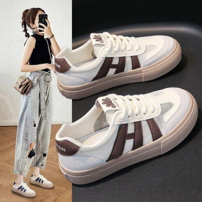 Мода 2024 Лето Женские Новые Сетчатые Туфли на Толстой Подошве Дышащие Повседневные Кеды — фото 5