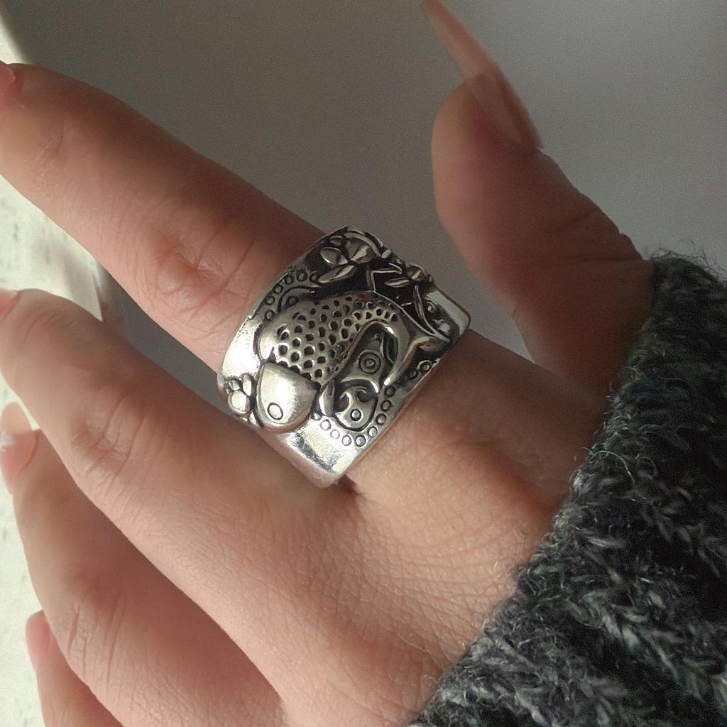 925 Silver Rings for Women Couple Minimalist Handmade Simple Wide Moon Ring Set Party Jewelry Gift Prevent Allergy