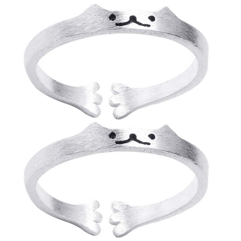 Roztomilý prsten s koťátkem Osobnost Jednoduchý prsten na prst Dárek pro pár Ženy