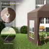 2x2m Pop-Up Gazebo, with Curtain Walls and Windows, Coffee