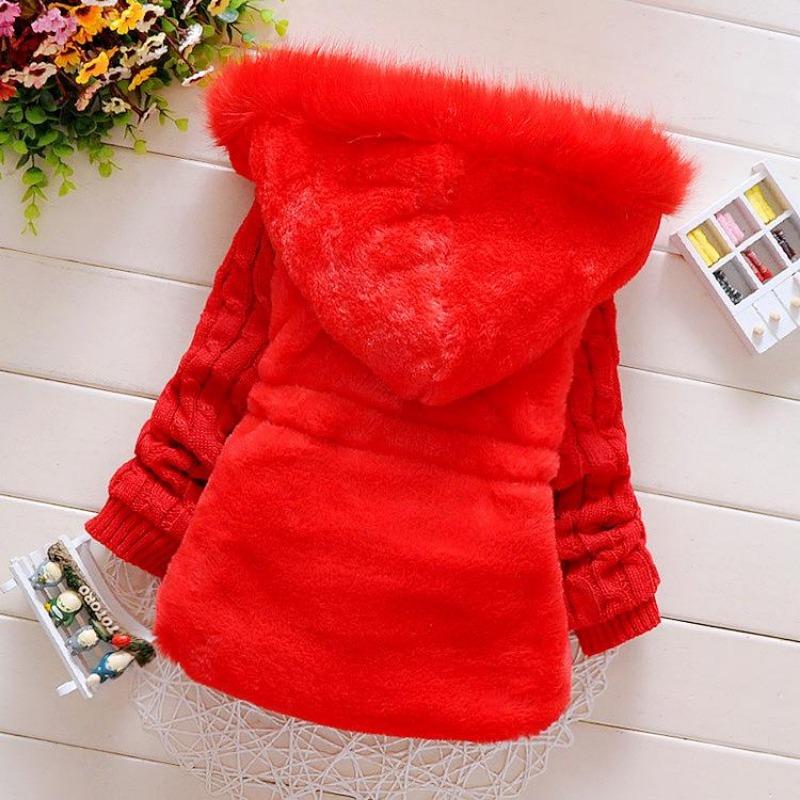 Winter Baby Girls Clothes Cotton Coat Pageant Warm Jacket Snowsuit Fur Hooded Jacket Outerwear