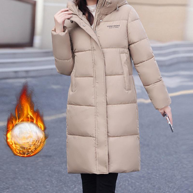 

Женская мода средней длины и длинная пуховая хлопковая одежда универсальная свободная повседневная версия утолщенная куртка 3XL хаки