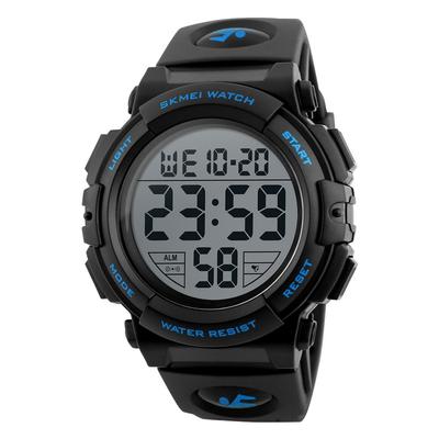 Datirzyx Men's Easy-to-Read Digital Watch with Large Display, Waterproof, Sports Watch, Stopwatch, Alarm, and Time Signal Functions (Blue)