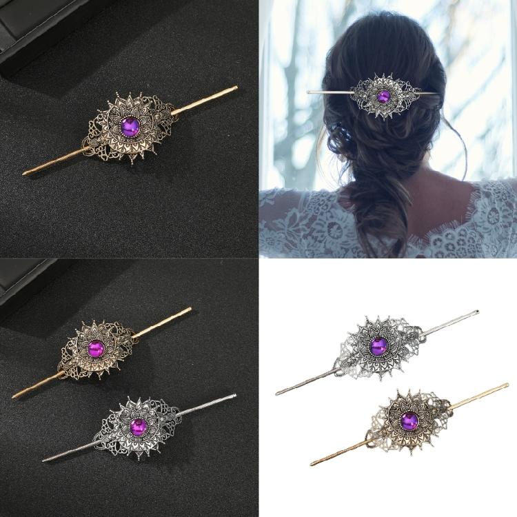 Delicate Floral Hair Stick Crystal Hairpiece with Sparkling Crystal for Evening Wear Photo Props