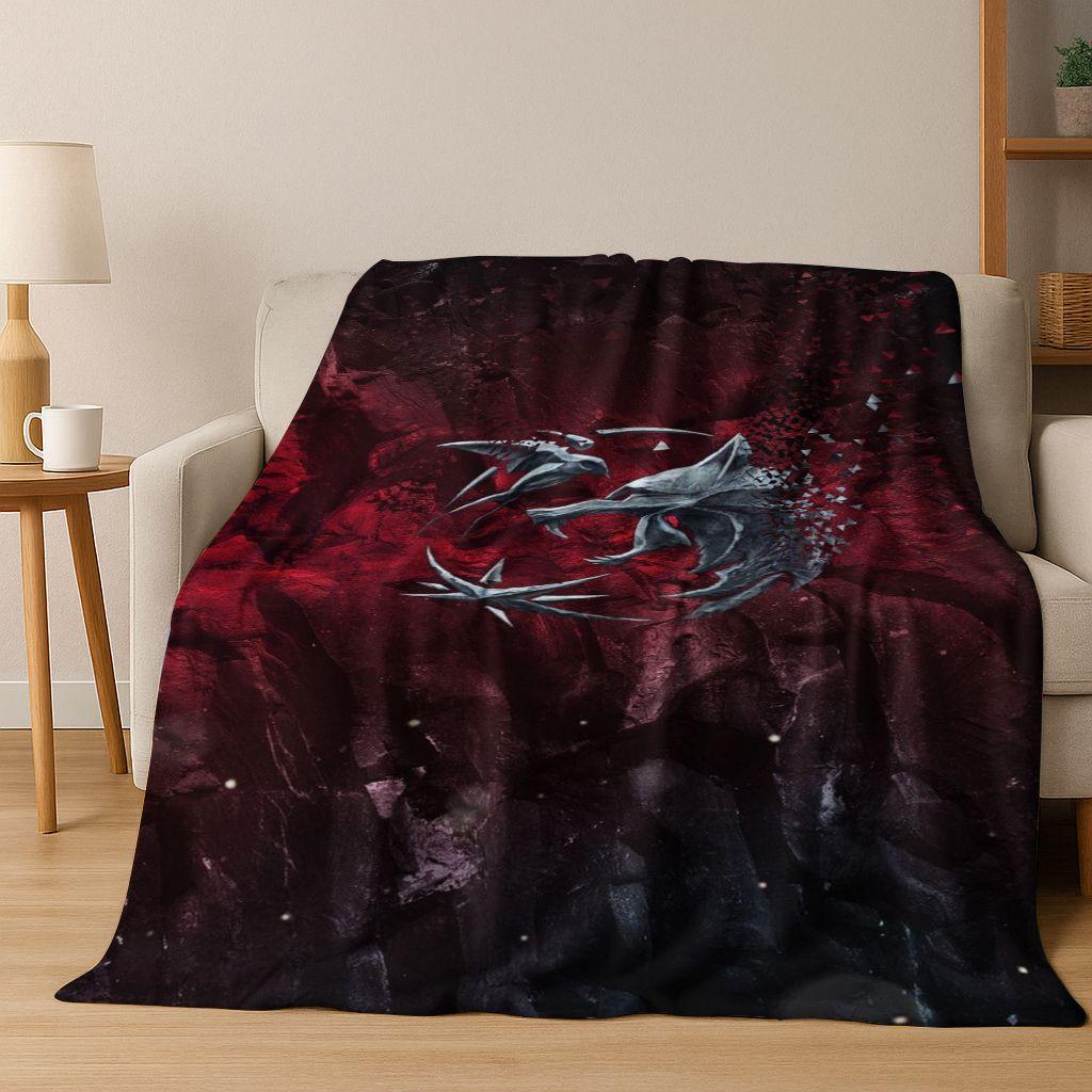 3D The W-Witcher Geralt Games Cartoon Flannel Blanket,Warm and Cozy Soft Throw Blanket for Home Bedroom Bed Sofa Cover Kid Gift