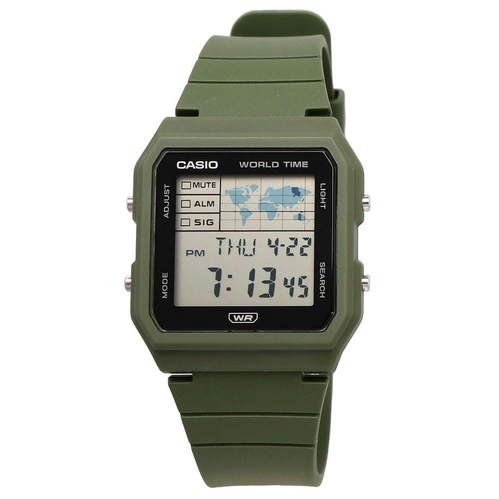 Casio World Time Digital Unisex Wristwatch LF-30W-3A Biomass Plastic Band Khaki Green