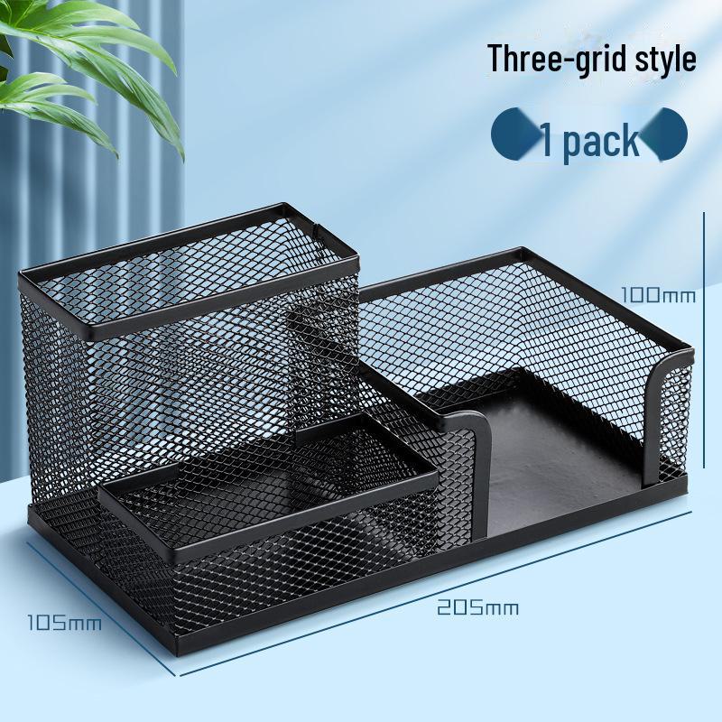 Multifunctional Metal Pen Holder - Large Capacity for Creative Office and Student Stationery Storage