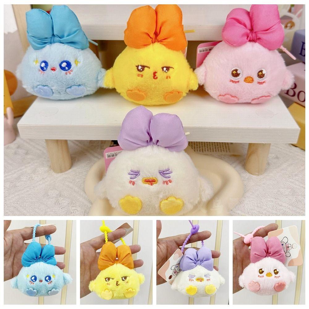 

Коллекция плюшевых кукол с курицей, брелок для ключей, пушистый бантик, плюшевая подвеска с курицей, подвесные украшения