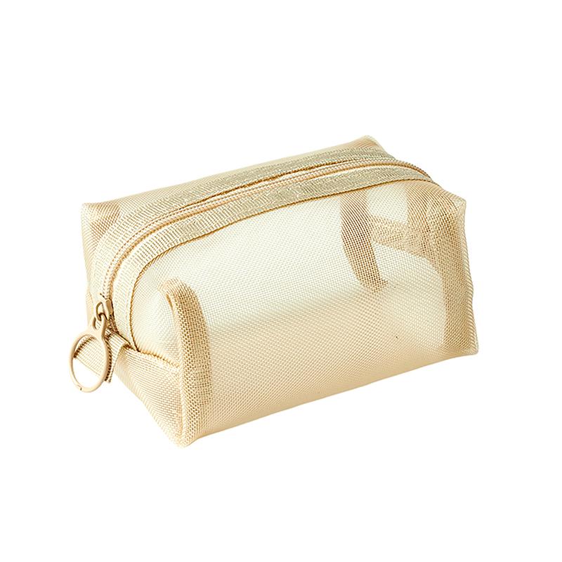 Multipurpose Breathable Square Mesh Storage Pouch Lightweight Mini Wash Bag Mini Zipper Coin Purse Large Capacity Coin Purse