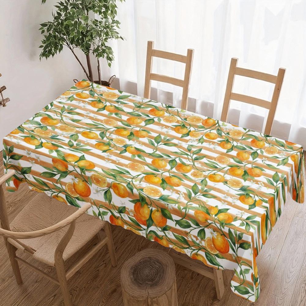 Citrusvruchtenpatroon Rechthoekige Tafelkleed voor Tafeldecoratie Keuken Eetkamer Waterdicht Herbruikbare Tafelkleden voor Tafel Vakantiefeest 90x140cm