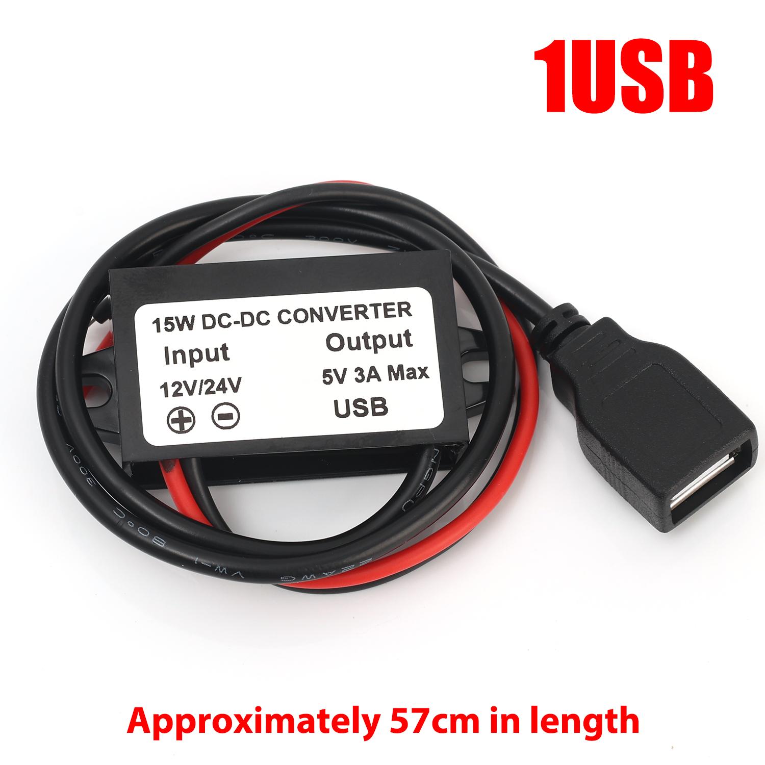 

Dual USB Wire Connector Waterproof 12V- 5V Converter DC-DC Step Down Module Power Adapter Multi Functional Voltage Conversion