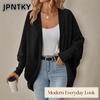 JPNTKY Women's Vintage Casual Solid Color Print Autumn Winter Long Sleeve Jackets & Coats
