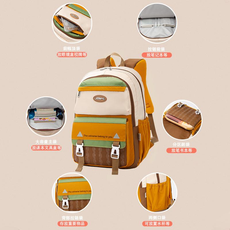Elementary School Bag New Junior High School High School Students Fashion Large Capacity Lightweight Backpack Women