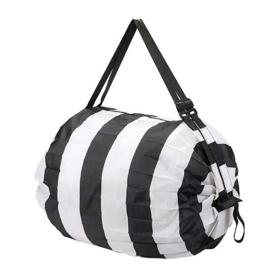 Reusable Folding Shopping Bag Foldable Grocery Tote Oxford Cloth Heavy Duty Duffle Bag with Adjustable