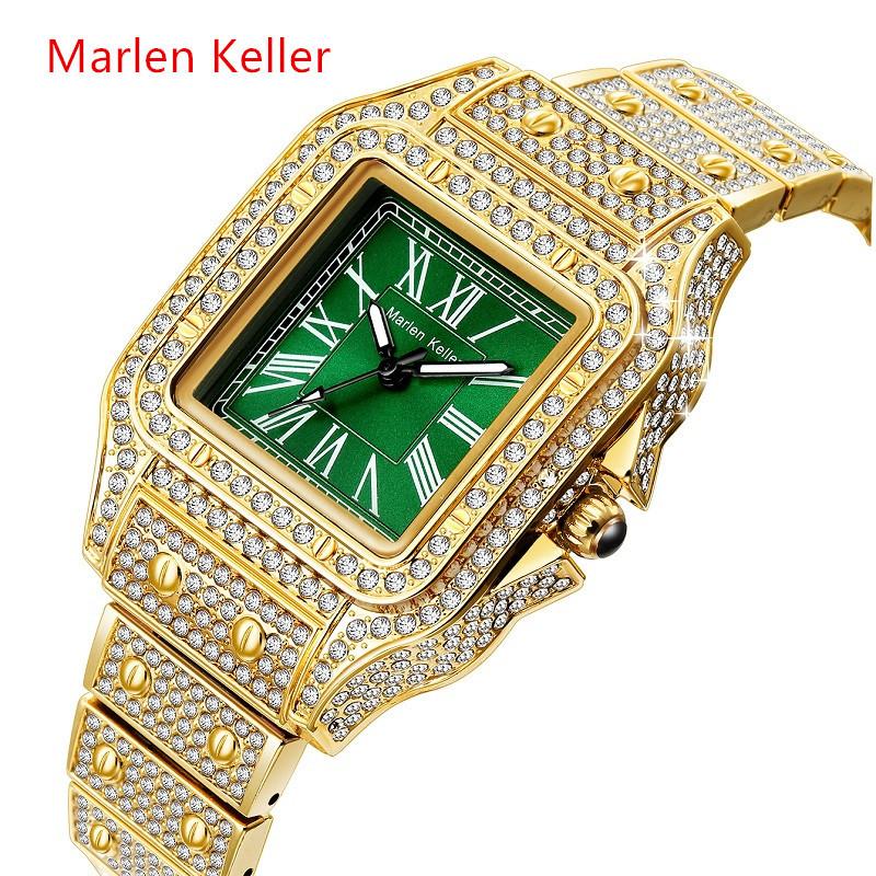 Square Luxury Watches For Women Hip Hop Diamond Golden Casual Alloy Band Simple Quartz Watch Relogios Feminino Fashion