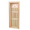 1 Set 1/12 Wooden Unpainted 6-Panel Door Dolls House Miniature Fairy Garden Decoration Furniture Accessories