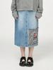 Greatest Gt Rose Denim Skirt Blue