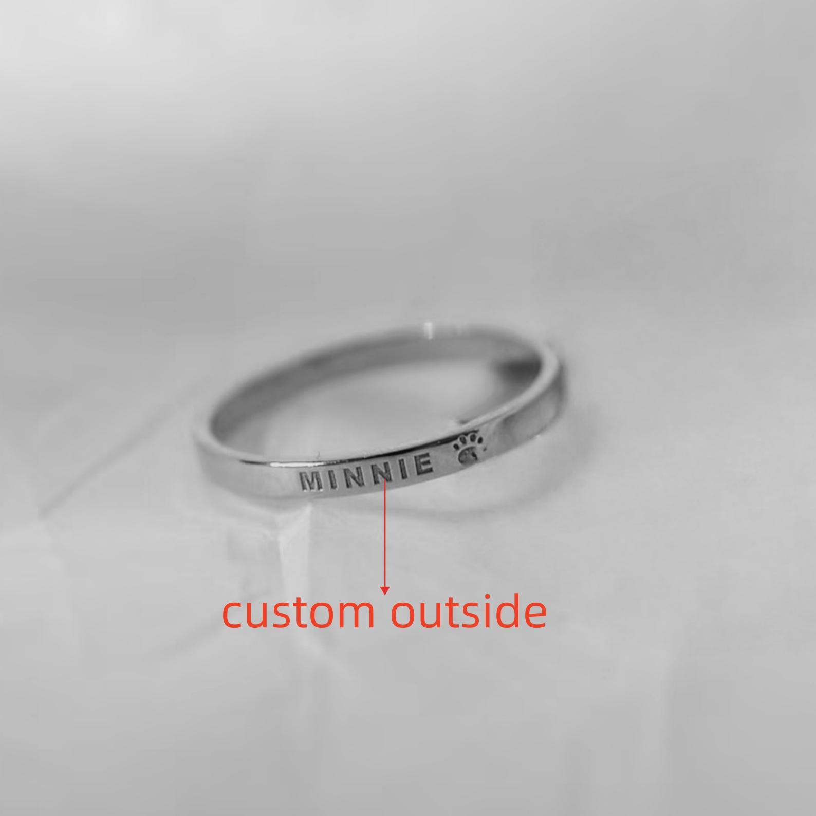 Personalized Dainty Stacking Name Ring Custom Engraved Skinny Band Ring Engrave Name Gold Color Ring Personalized Gift for Her 7&width 3mm