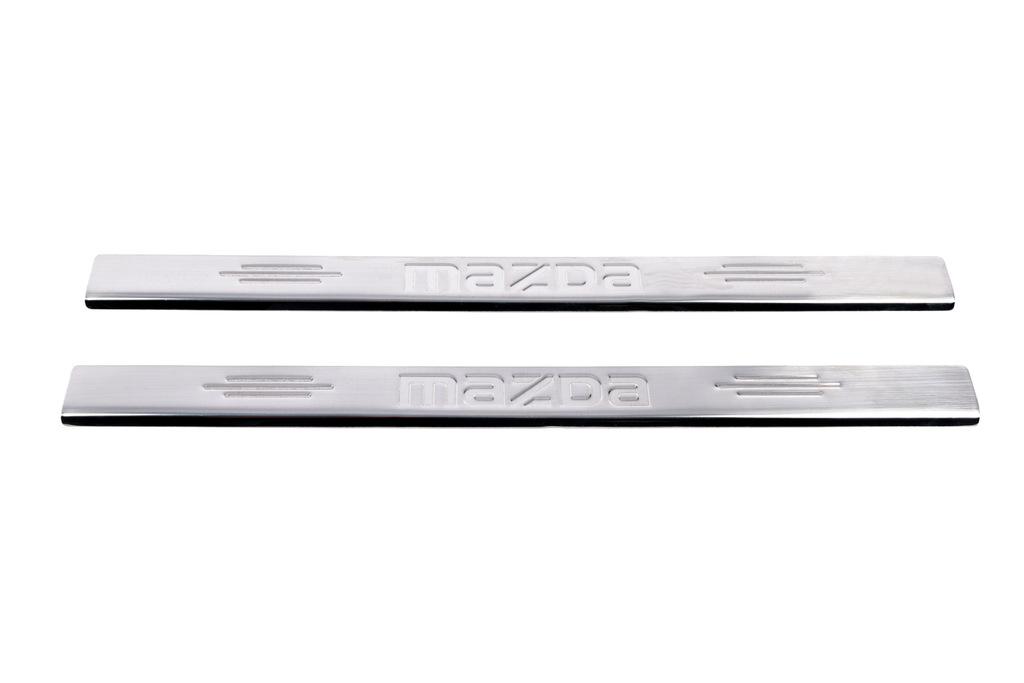 Накладка на пороги Carmos (нерж) V-1 2 накладки V-1 для Mazda 2 2003-2007 гг