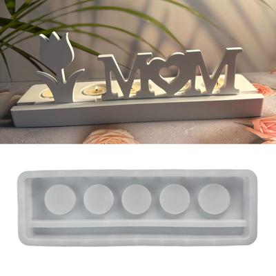Long Candle Holder Molds Five Hole Tealight Holder Molds Base Molds for DIY Craft Tealight Holder Home Decorations