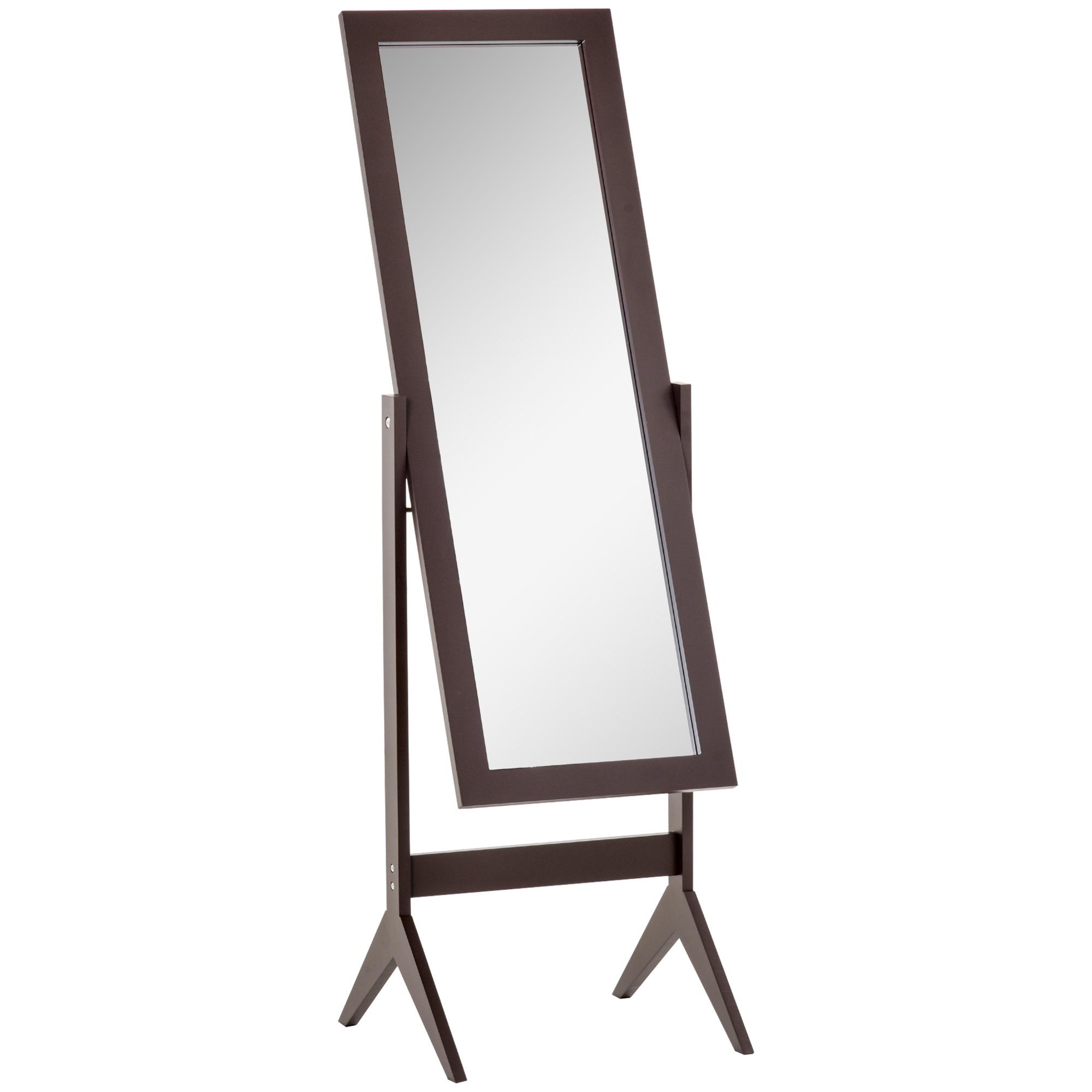 Miroir Pleine Longueur Autoportant Angle Réglable Miroir de Dressing Pour Chambre Salon 148 X 47 Cm Marron