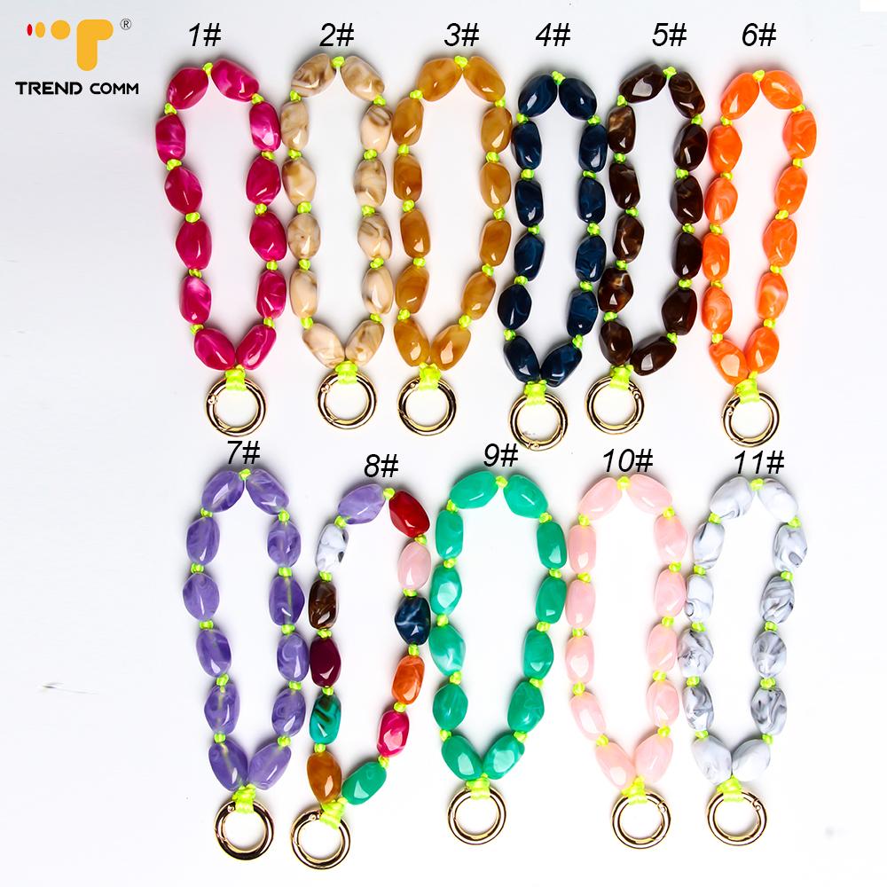2026 Hot Sale 120cm Acrylic Stone Phone Chain Colorful Stone Cell Phone Strap Multifunctional Bead Phone Lanyard Acrylic красный