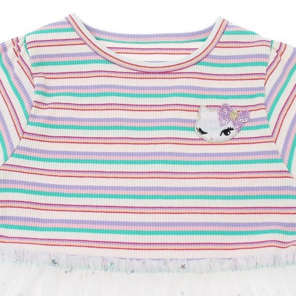 French Cat Women Sheer Color Block Dress Q52dko200 210