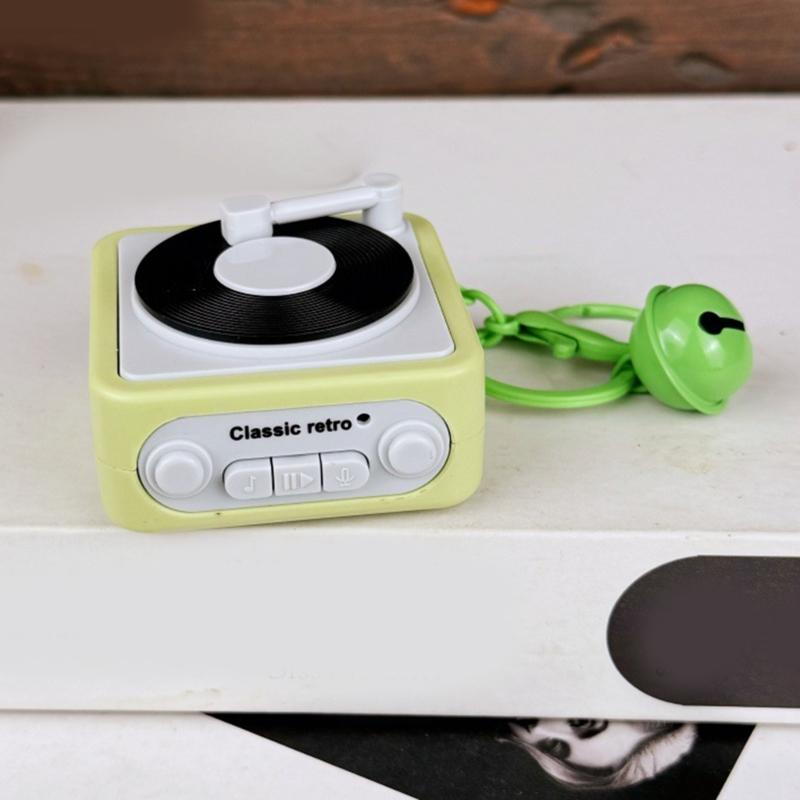 Vintage Recordable Gramophone Music Box Keychains Pendants With Recording Function Builts In Music Box For Unique Gift
