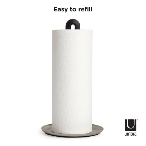 Umbra Kitchen Paper Holder, Kitchen Storage, Kitchen Paper Holder, Vertical Storage, Space-Saving, 175 x H310mm, Umbra Keyhole, 21005264047, Nickel