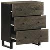 VidaXL Buffet noir 60x33x75 cm bois massif de manguier, meuble de rangement, meuble de rangement de cuisine, meuble de 4017687