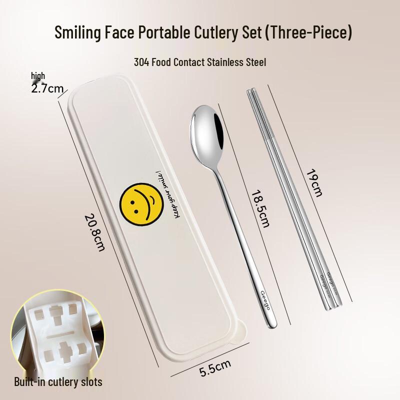 Zhaoran 316 Stainless Steel Portable 3-Piece Cutlery Set