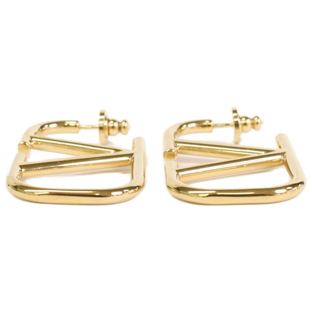 Valentino V Logo Signature Metal Earring goldUsed