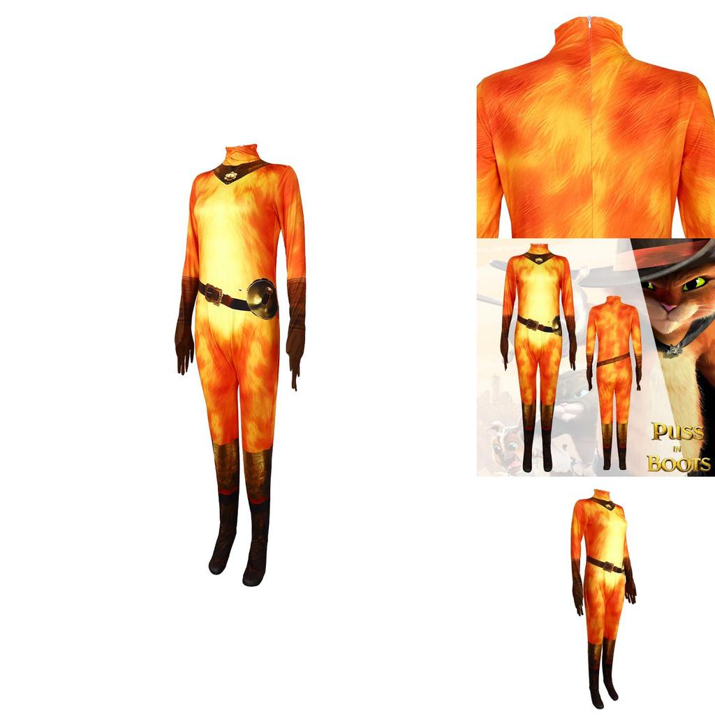Kostým Kocour v botách pro Halloween cosplay na halloweenskou párty s polyesterovou látkou pro teenagery a dospělé