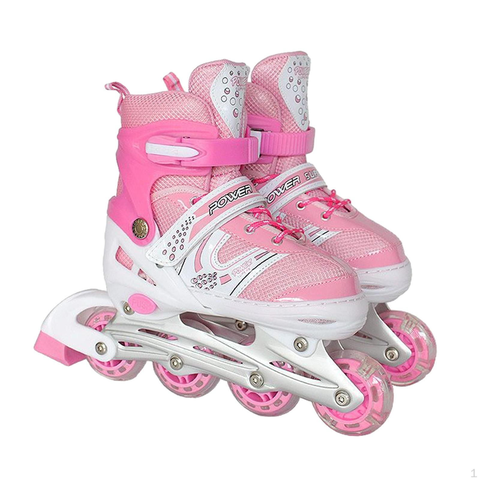 Patins Infantil Ajustável Para Meninas - Rodas Luminosas 4 Tamanhos