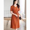 D.F.DEAR French Elegant Short Sleeve Mid-Length Dress