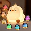 Penguin Tap Night Light Silicone Rechargeable 7 Color Touch LED Lamp Ambient Decor Light for Bedroom Desktop Home Birthday Gift