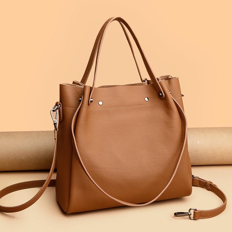 100% Genuine Leather Shoulder Messenger Bags for Women 2023 Large Capacity Cow Leather Ladies Handbags Soft Female Crossbody Sac
