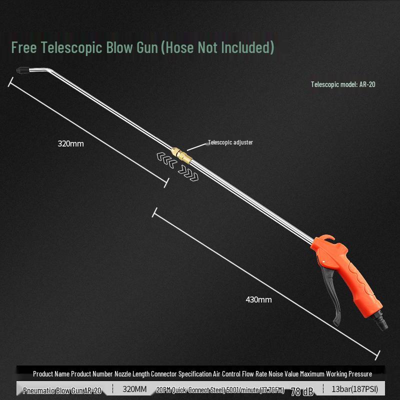 Three-Way Truck Air Dust Blowing Gun with On-Board Air Tank