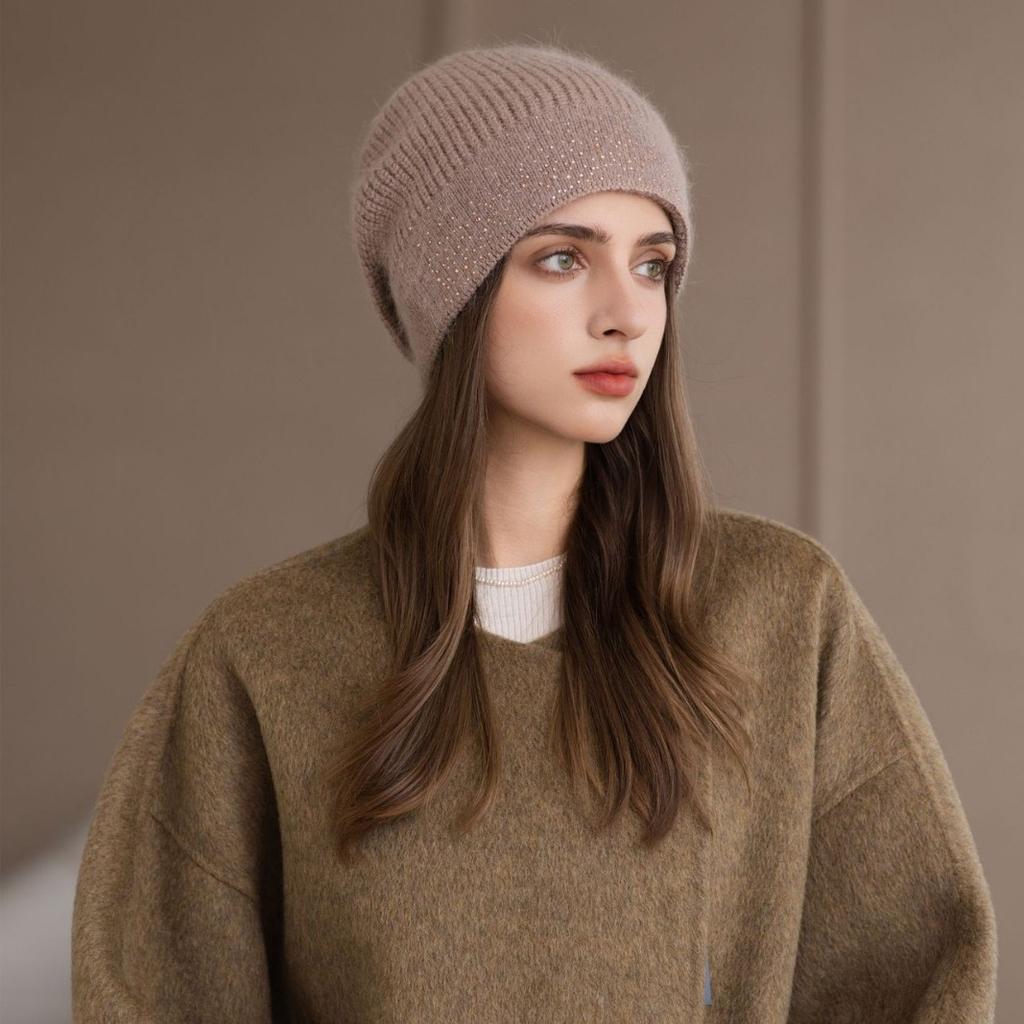 Women's Winter New Wool Hat Women's Autumn and Winter Thermal Hat Fashion Knitted Stacking Hat