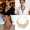 Geometric Tassels Metal Necklace With Handmade Details Clavicle Chain Accessory For Unique Fashion Statements
