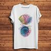 Waterverf Spiraalschelp Walvis Zeepaardje Narwal Zee Kunst Grappig T-shirt Korte Mouw Tee Streetwear Natuurlijke Stijl Unisex T-shirt