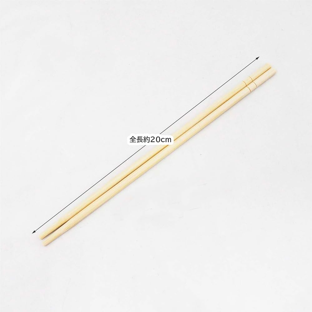 Japanese Product Yamato Bussan Disposable Bamboo Chopsticks 100 Pcs Individually Wrapped 0.5cm x 20cm