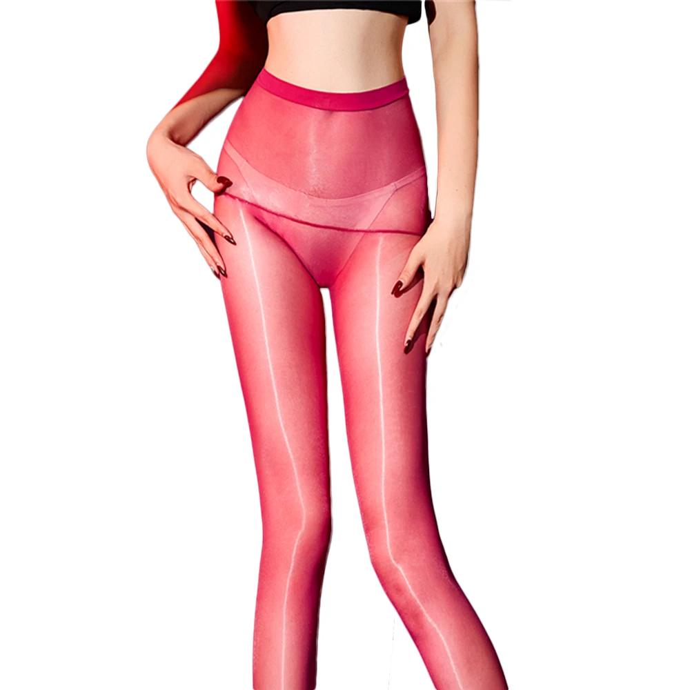 Women's Seamless Ultrathin Pantyhose Sexy Oil Shiny Glossy Sheer Stocking Woman See Through Tights Shaping Leg Pantyhose Allure