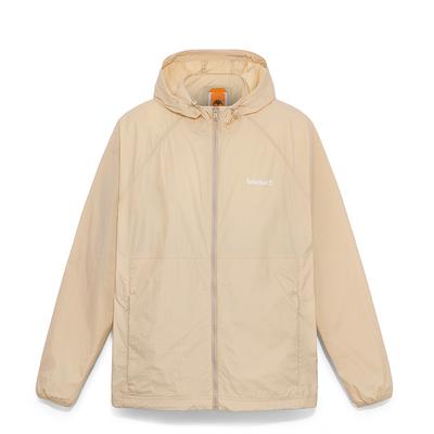 Jaqueta Masculina de Cor Sólida com Capuz, Zíper, Solta, Respirável, Impermeável, Proteção Solar, Cor Terra A5NHC-Y94