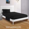 Soft Bed Sheets Set Bedspread Deep Pocket High Quality Bedding Set Black TWIN Size 3Pcs