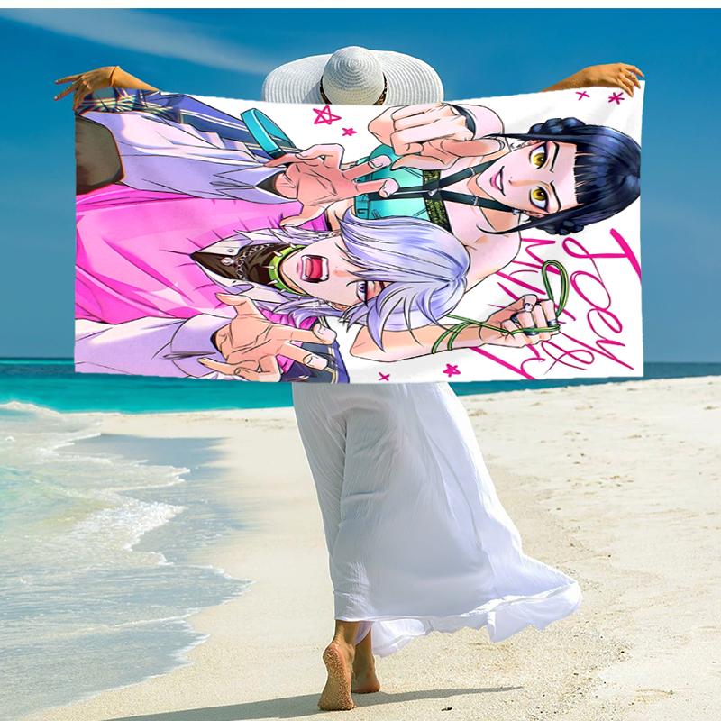 1pc KPop Demon Hunters ZOEY6 Beach Towel, Comfortable and Thick, and Swimming/Bath/Picnic/Camping Towel, Suitable for Seaside Beaches