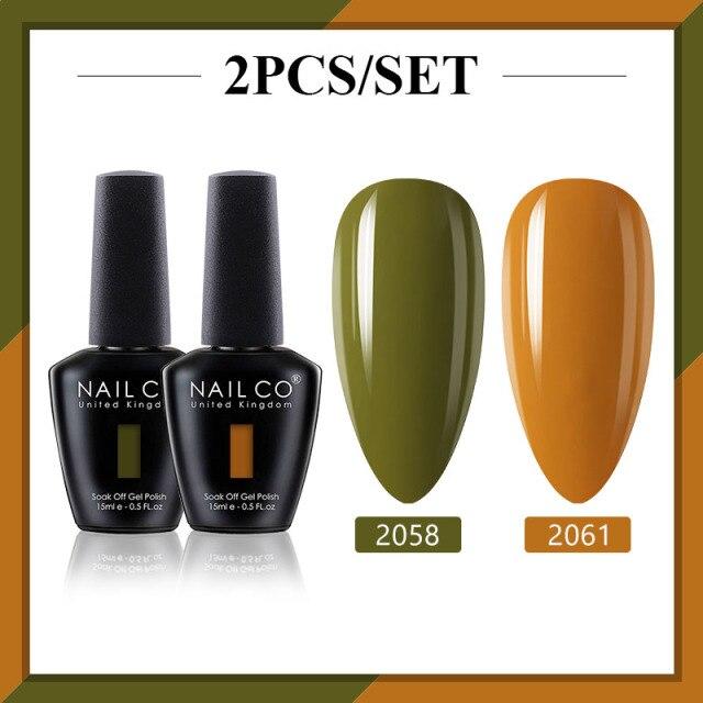 NAILCO 2 цвета, 15 мл, набор гель-лаков для ногтей Vernis, полуперманентный УФ-светодиодный гель для дизайна ногтей, принадлежности для профессионалов, отмачиваемый верхний слой
