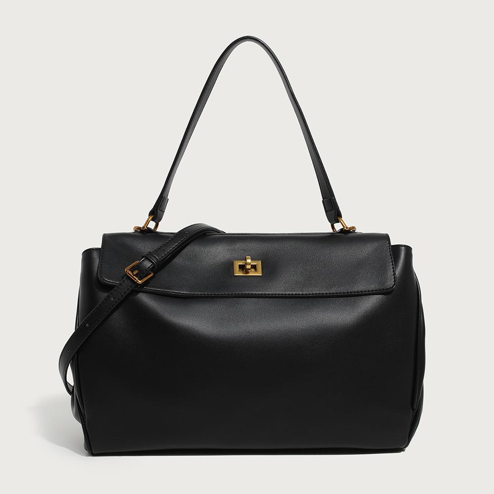 2025 Summer New Niche Design Handbag Fashionable Commuting High-End Single Shoulder Crossbody Large Capacity Tote Bag чёрный