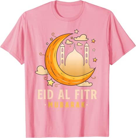 Eid Fitr Muslim Clothing Kids Eid Mubarak TShirt Happy EidMubarak Eid Al Adha Tee Short Sleeve Blouses Family Matching Tops