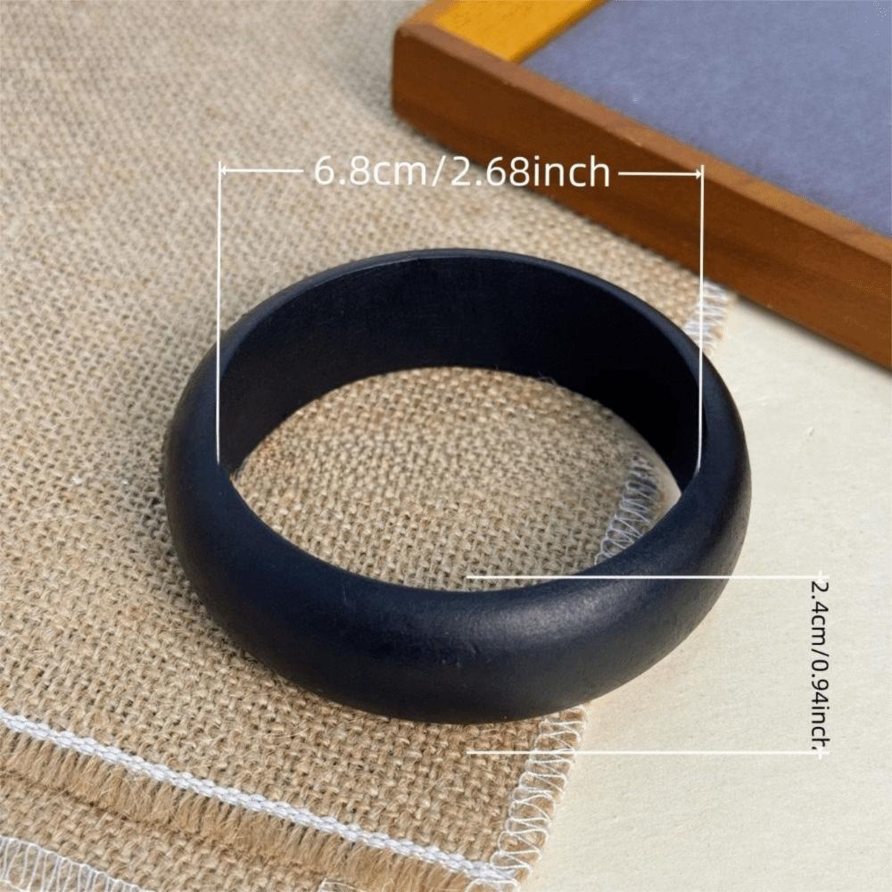 Round Wooden Bangles Ethnic Style Women Bangles Vintage Square Bracelets  Gifts